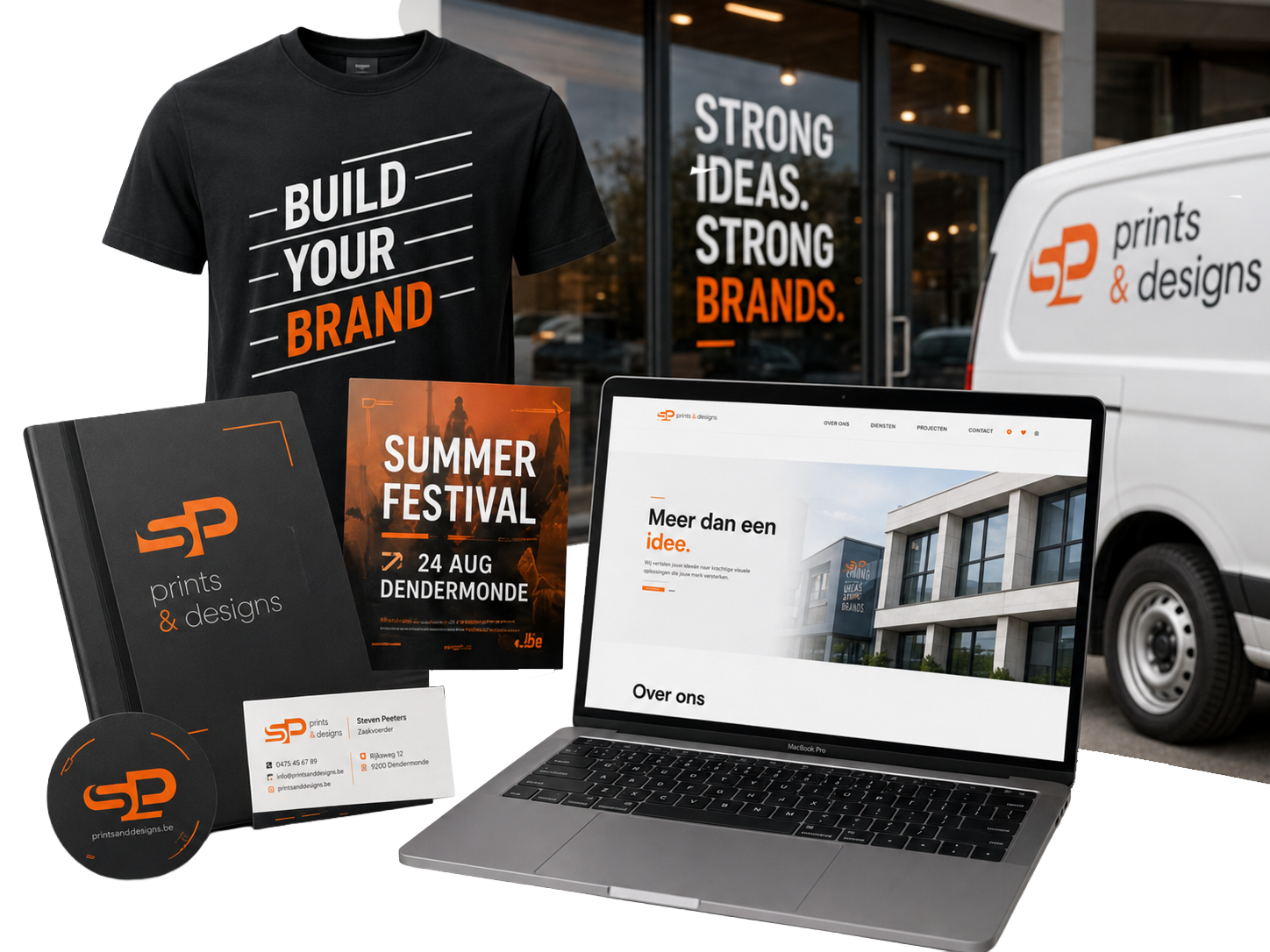 Collage van SP Reclamebureau projecten